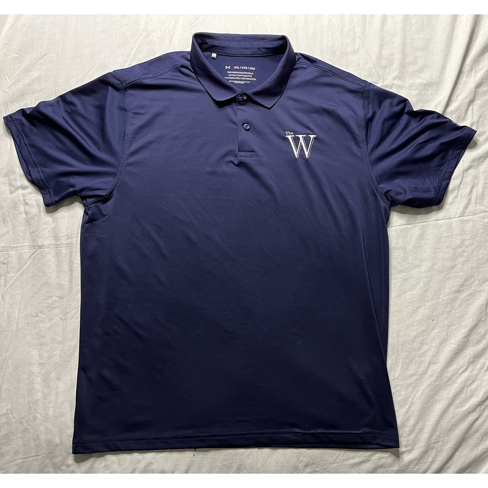 Under Armour Mississippi University Owls Polo Shirt Men's Size 2XL Blue The W